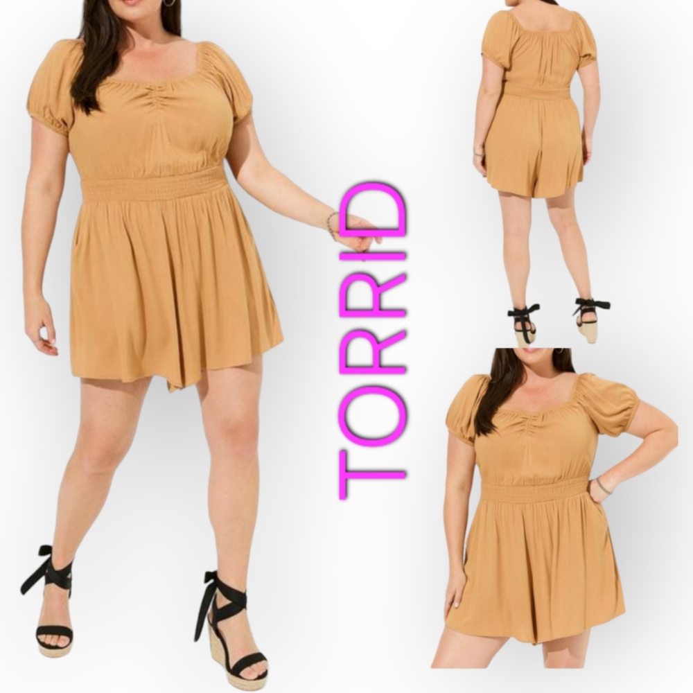 TORRID Slub Smocked Waist Romper